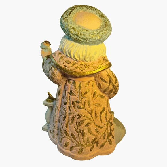 Russian Style St Nicholas Figurine Pink Floral Gold Trim Hand Painted Vintage 94 - Picture 6 of 9